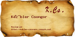 Kübler Csongor névjegykártya
